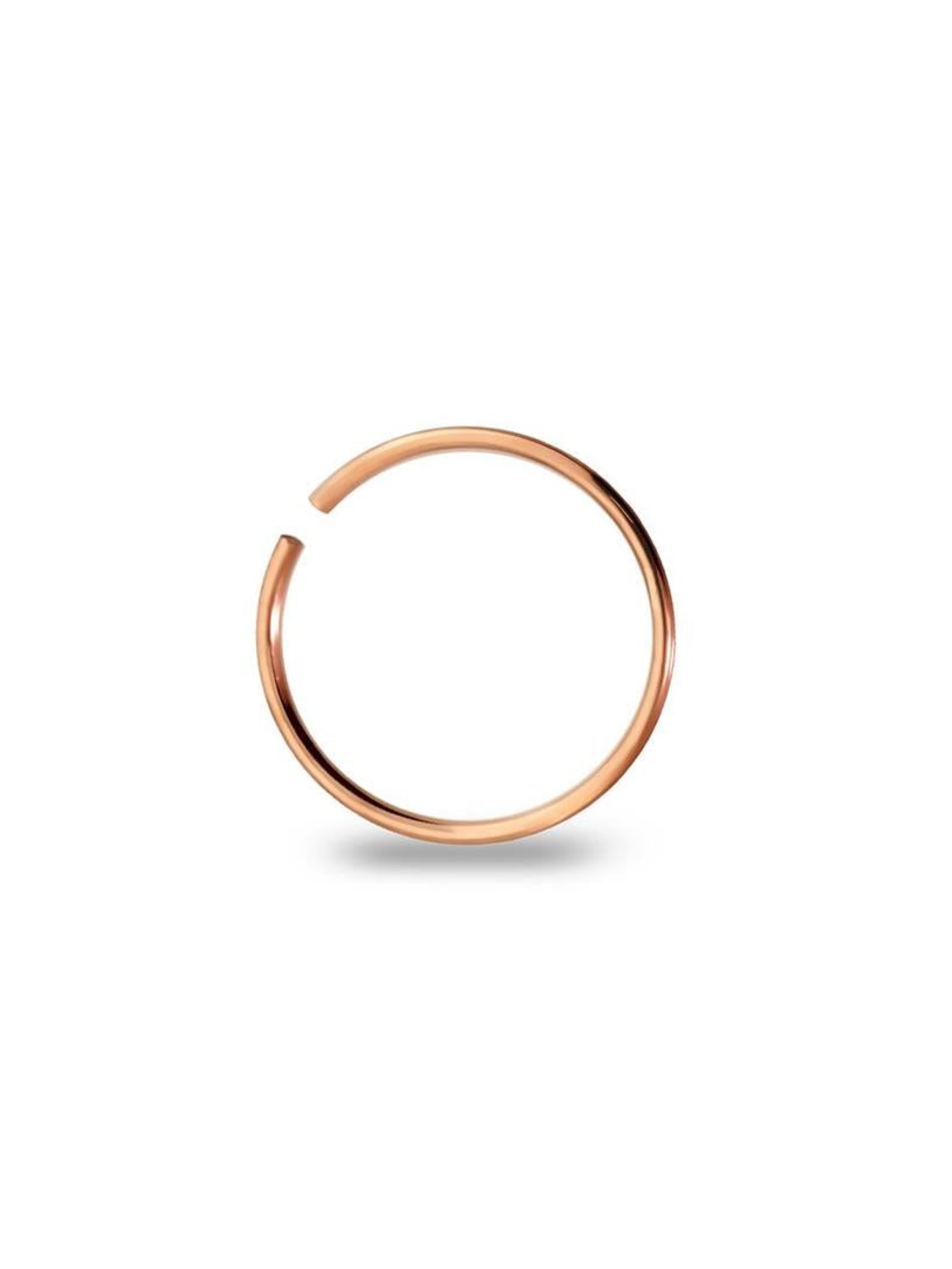 Annealed Rose Gold Titanium Ip Plated Nose Hoop